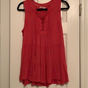 Anthropologie Lace Up Top